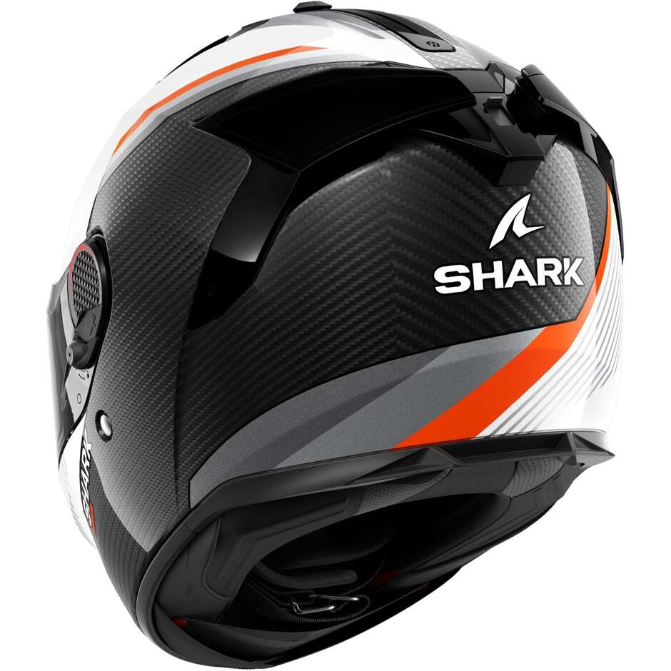 Shark SPARTAN GT PRO DOKHTA CARBON Carbon Weiß Orange Integral-Motorradhelm