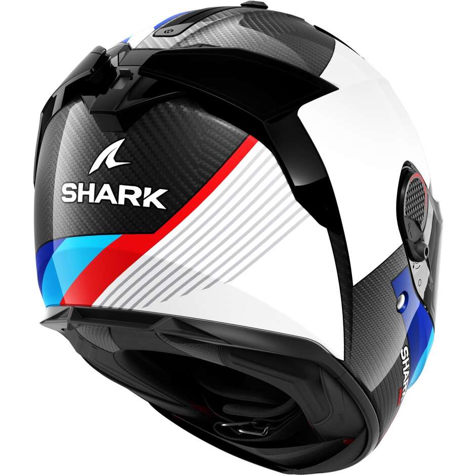 Shark SPARTAN GT PRO DOKHTA CARBON Carbon White Blue Full Face Motorcycle Helmet
