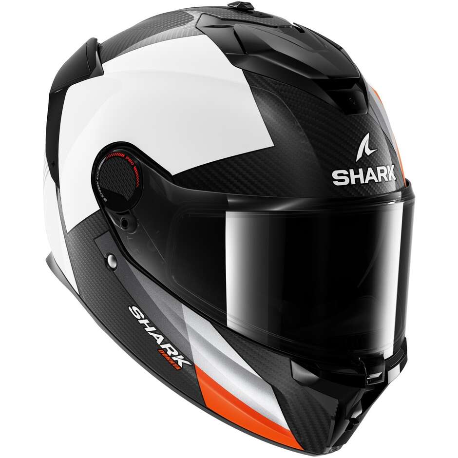 Shark SPARTAN GT PRO DOKHTA CARBON Carbon White Orange Full Face Motorcycle Helmet