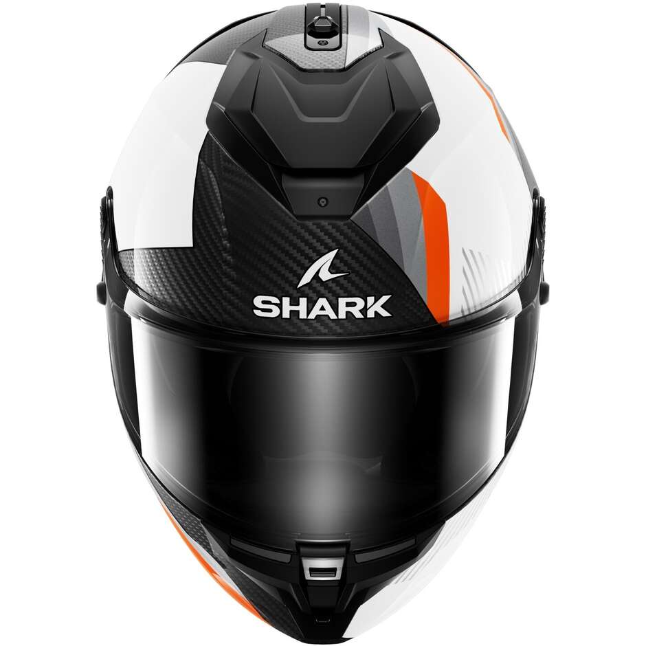 Shark SPARTAN GT PRO DOKHTA CARBON Casque de moto intégral carbone blanc orange