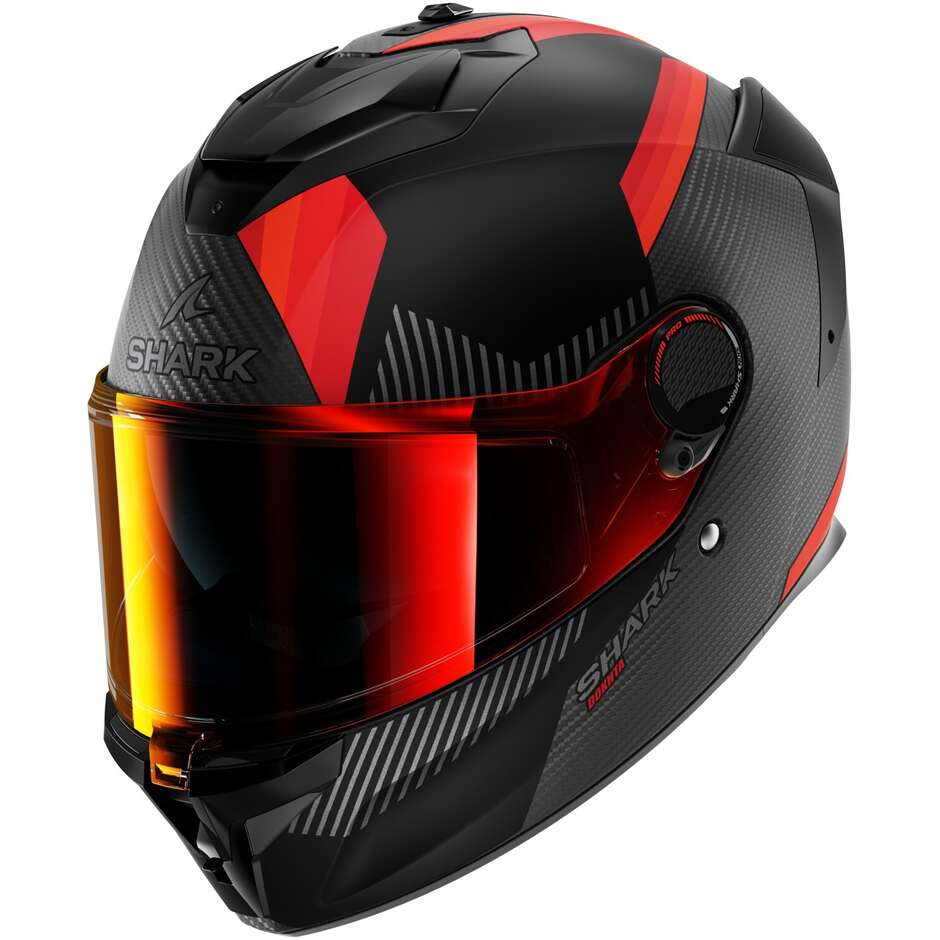 Shark SPARTAN GT PRO DOKHTA CARBON Mat Carbon Orange Anthracite Integral Motorcycle Helmet