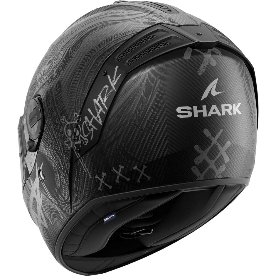 Shark SPARTAN RS CARBON SHIEVER Full Face Motorcycle Helmet Mat Carbon Anthracite Silver
