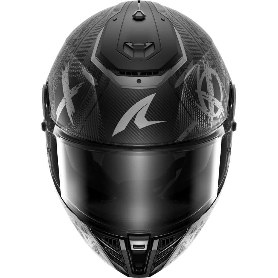 Shark SPARTAN RS CARBON SHIEVER Full Face Motorcycle Helmet Mat Carbon Anthracite Silver