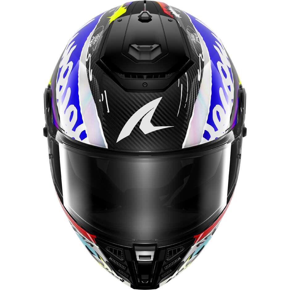 Shark SPARTAN RS CARBON STREETRUSH Full Face Motorcycle Helmet Carbon Blue Chrome