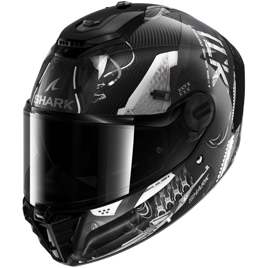 Shark SPARTAN RS CARBON XBOT Carbon Anthracite Silver full-face motorcycle helmet