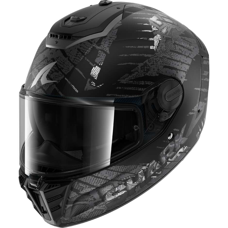 Shark SPARTAN RS REPTAIA Mat Integralhelm, Schwarz Anthrazit