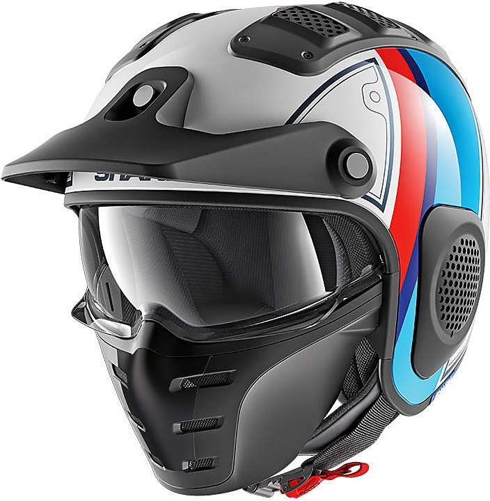 Shark X-DRAK TERRENCE Jet Helmet White Blue Red For Sale Online