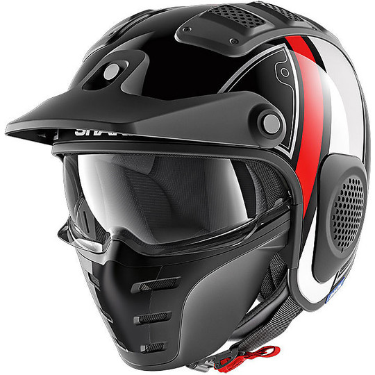 Shark X-DRAK TERRENCE Motorcycle Helmet Black White Red
