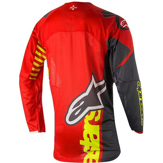 Shirt Alpine Moto Cross Enduro Techstar Venom rot / gelb fluoreszierend / Anthrazit