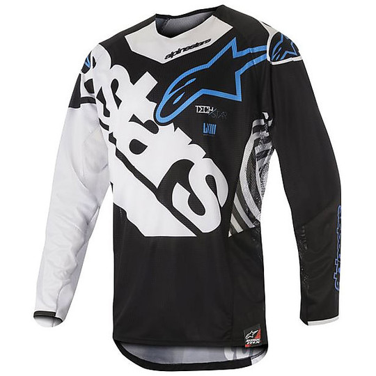 Shirt Alpine Moto Cross Enduro Techstar Venom Schwarz / Weiß
