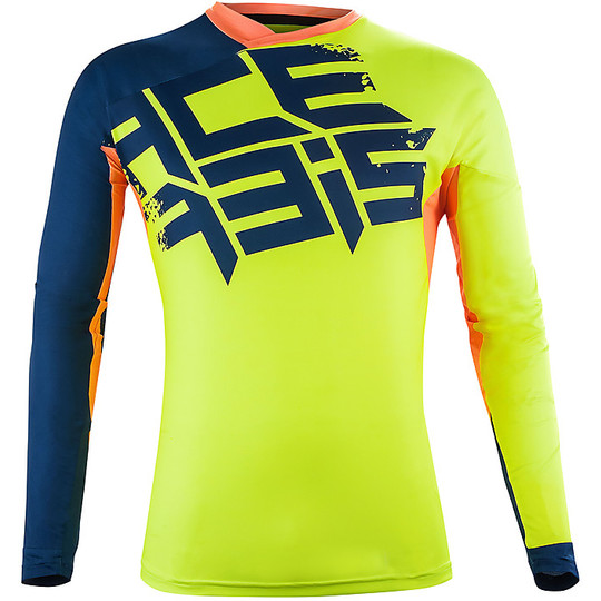 Shirt Moto Cross Enduro Acerbis Airborne Special Edition Fluorescent Gelb / Blau