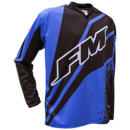 Shirt Moto Cross Enduro Racing Force-X25 FM Blau Schwarz