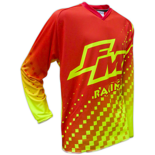 Shirt Moto Cross Enduro Racing Power-X25 FM Rot Gelb