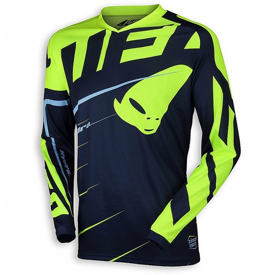Shirt Moto Cross Enduro UFO Hydra Jersey Blau Gelb Neon