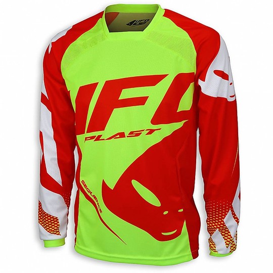 Shirt Moto Cross Enduro UFO Sequenz Rot Gelb Jersey