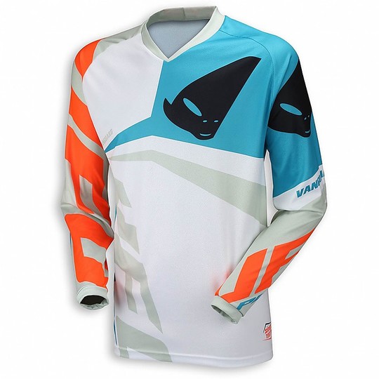 Shirt Moto Cross Enduro UFO Vanguard Jersey Weiß Türkis