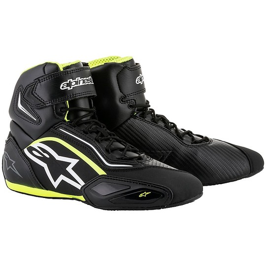 Shoes Alpinestars Moto Techniques Faster 2 Black Yellow Fluo