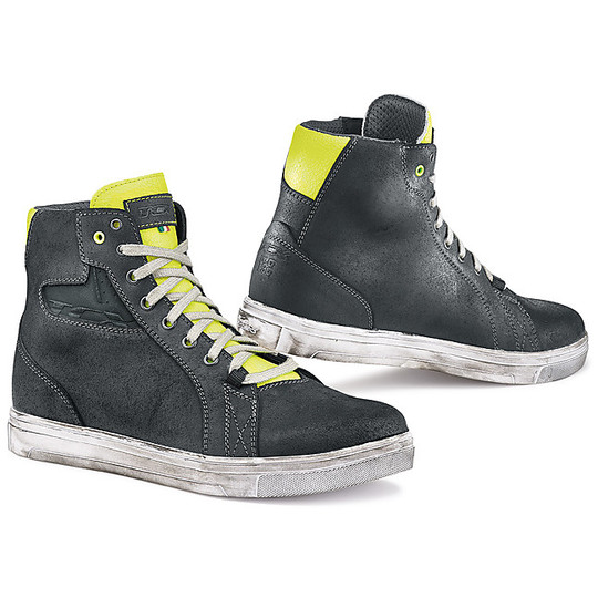Shoes Moto Lifestyle TCX Street Ace Black Fluorescent Yellow