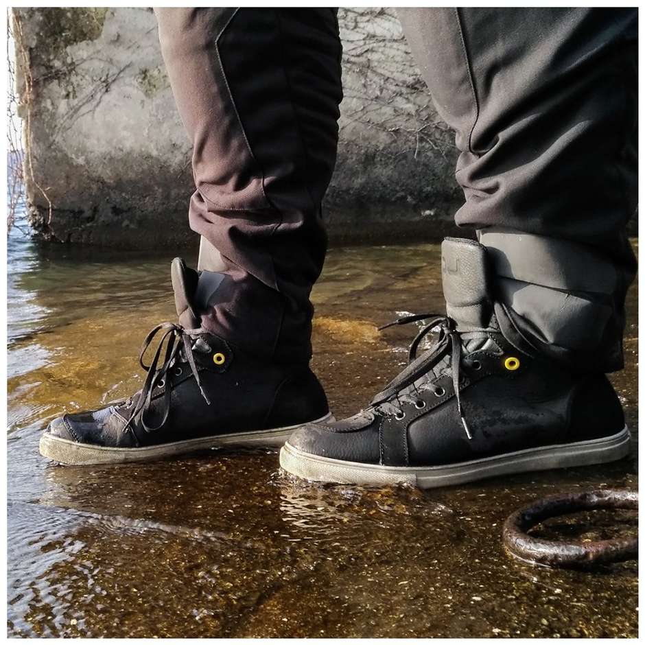 Shoes Moto Techniques OJ Move Greased Nubuck Leather Waterproof Blacks
