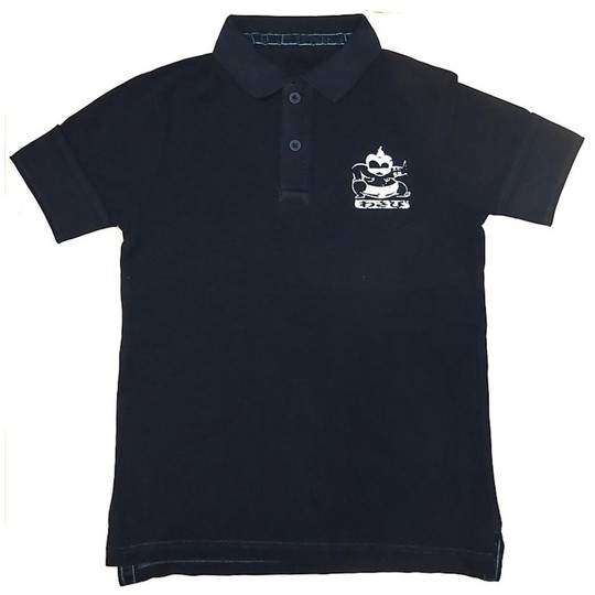 Short Sleeve Polo Berik Wasaby 033 Navy Blue 100% Pure Cotton With Printed Logo