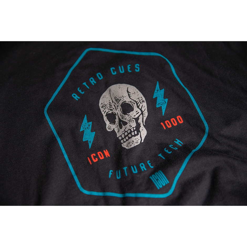 Short Sleeved Motorcycle Shirt Casual Icon RETROSKULL TEE Black