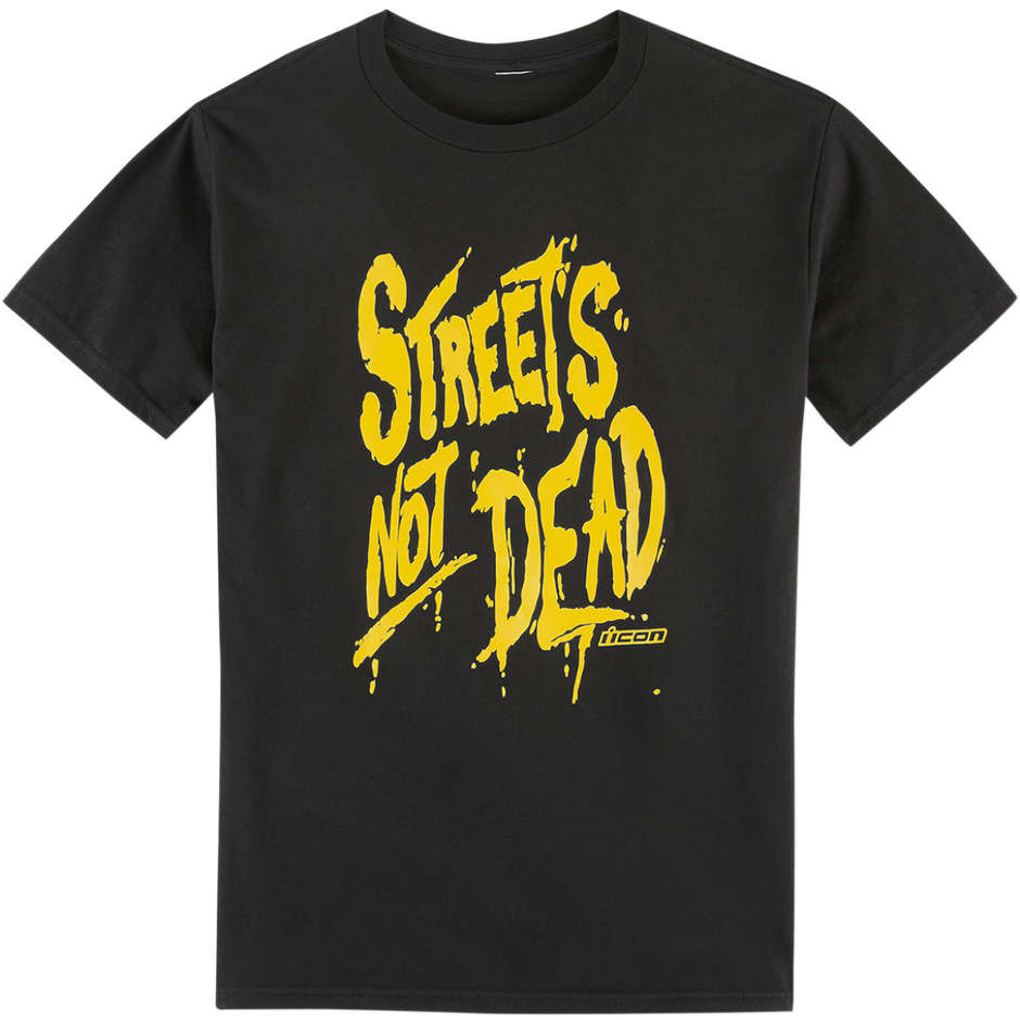 Short Sleeved Motorcycle Shirt Casual Icon STREETS NOT DEAD TEE Black