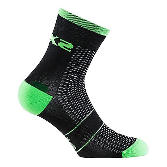 Short socks with reflectors SIXS Black Green
