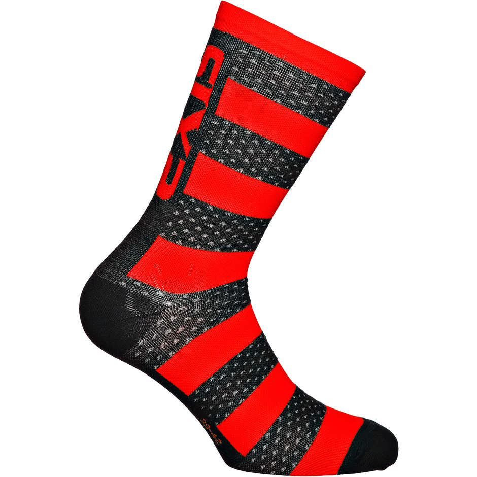 Short Technical Sock in Sixs LUXURY Merinos Fabric Red Black