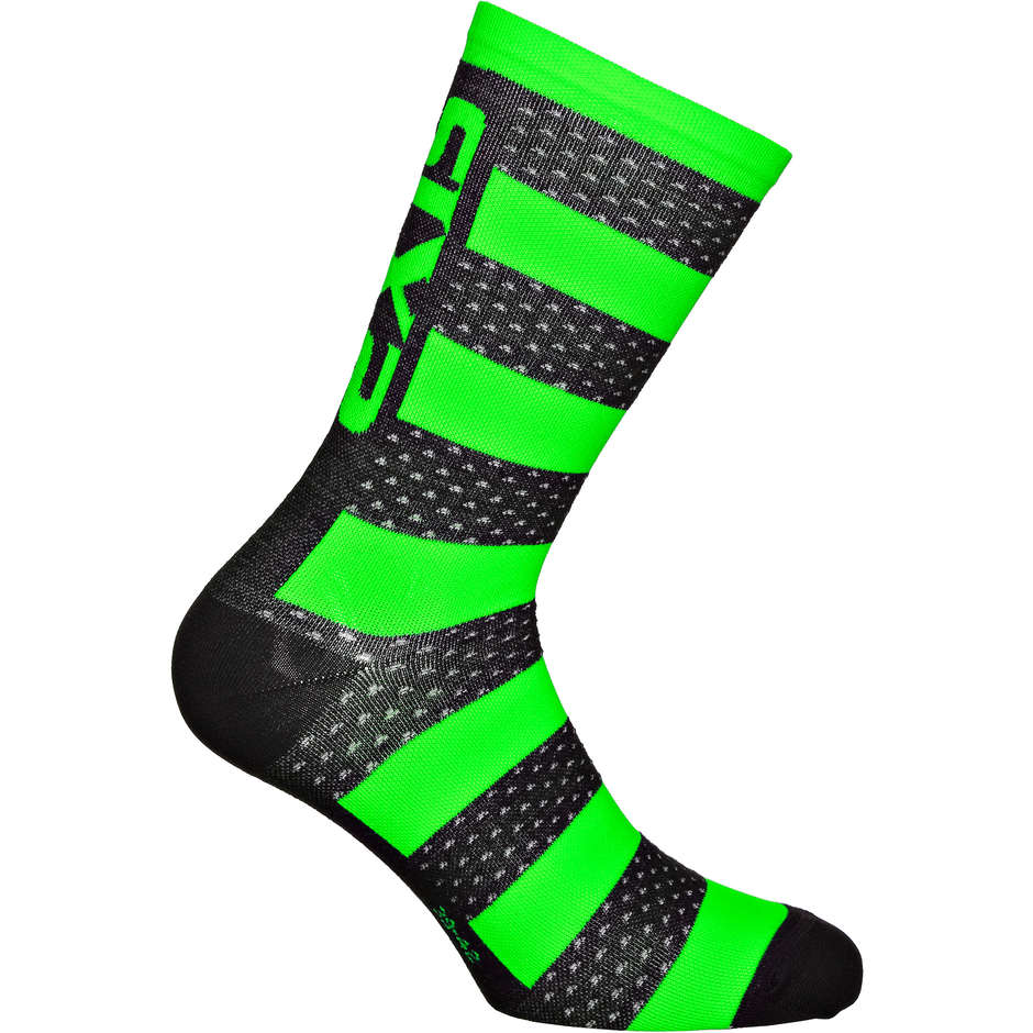 Short Technical Sock in Sixs LUXURY Merinos Green Black Fabric