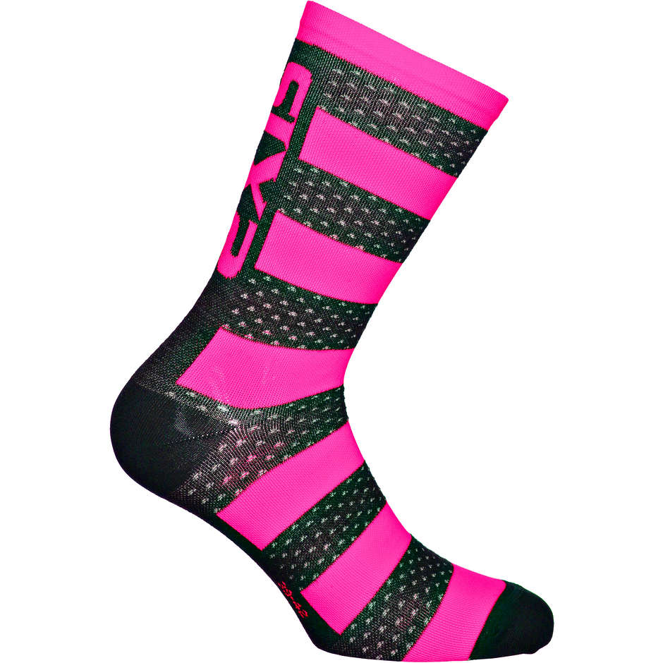Short Technical Sock in Sixs LUXURY Merinos Pink Black Fabric