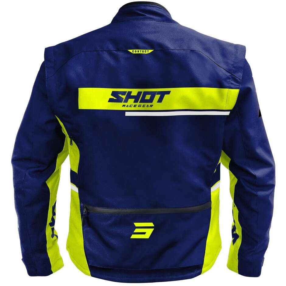 Shot CONTACT ASSAULT 2.0 Enduro Motorcycle Jacket Blue Yellow Fluorescent