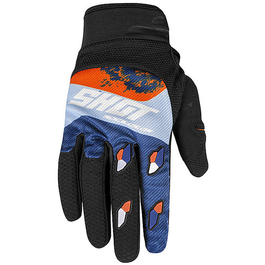 Shot Cross Enduro Motorcycle Gloves CONTACT SHADOW Blue Orange