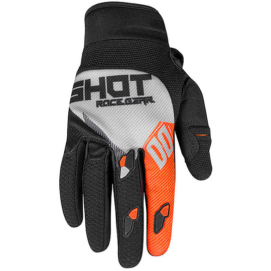 Shot Cross Enduro Motorcycle Gloves CONTACT TRUST Light Gray Orange