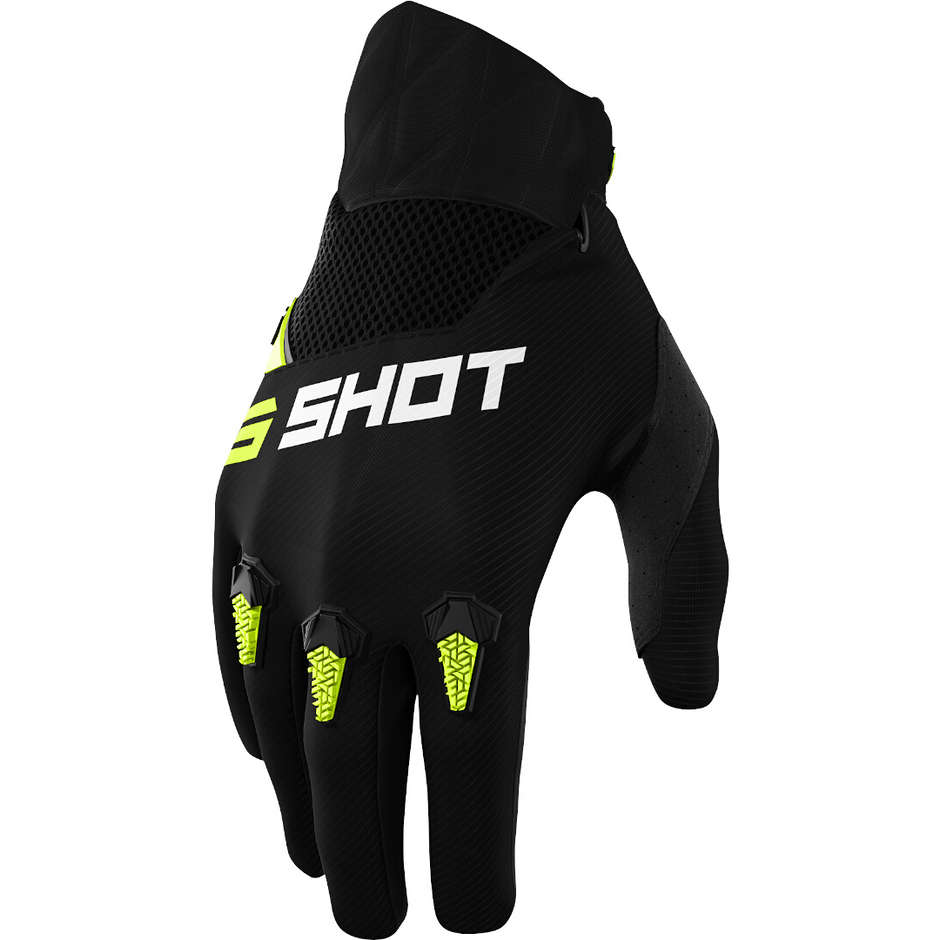 Shot DEVO Cross Enduro Motorcycle Gloves Neon Yellow
