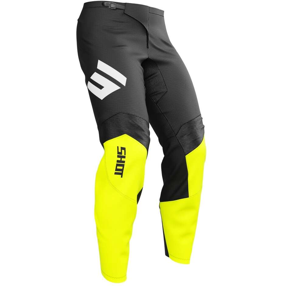 Shot DRAW INSTINCT Cross Enduro Motorradhose Schwarz Gelb Fluo