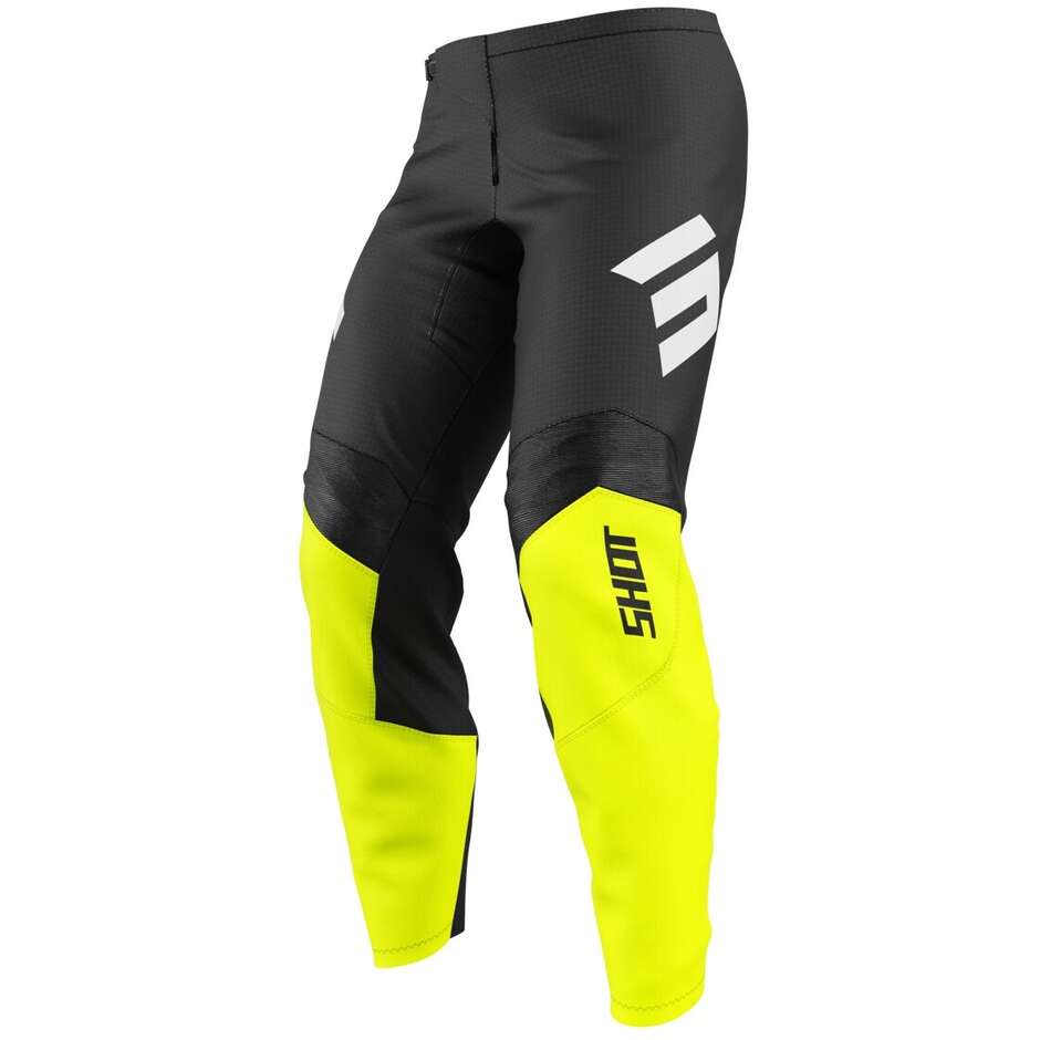 Shot DRAW INSTINCT Cross Enduro Motorradhose Schwarz Gelb Fluo