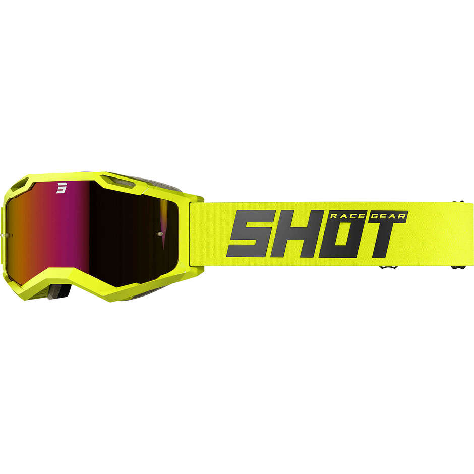 Shot IRIS 2.0 SOLID NEON Yellow Motorcycle Cross Enduro Goggles Mask