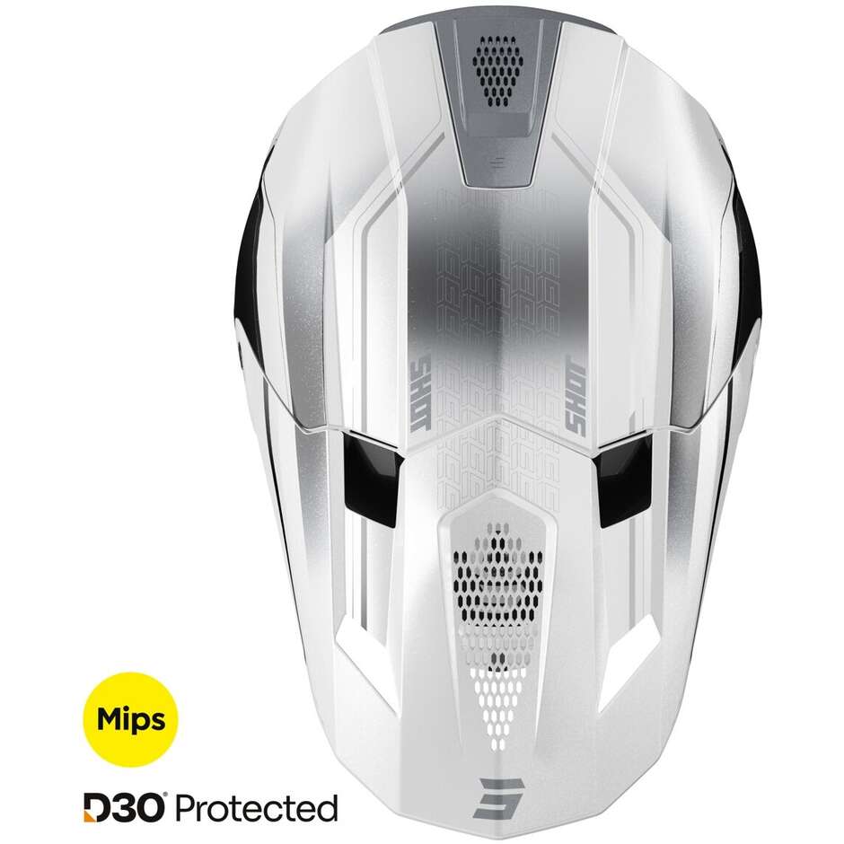 Shot LITE CHALLENGER Cross Enduro Motorcycle Helmet Black Pearl White