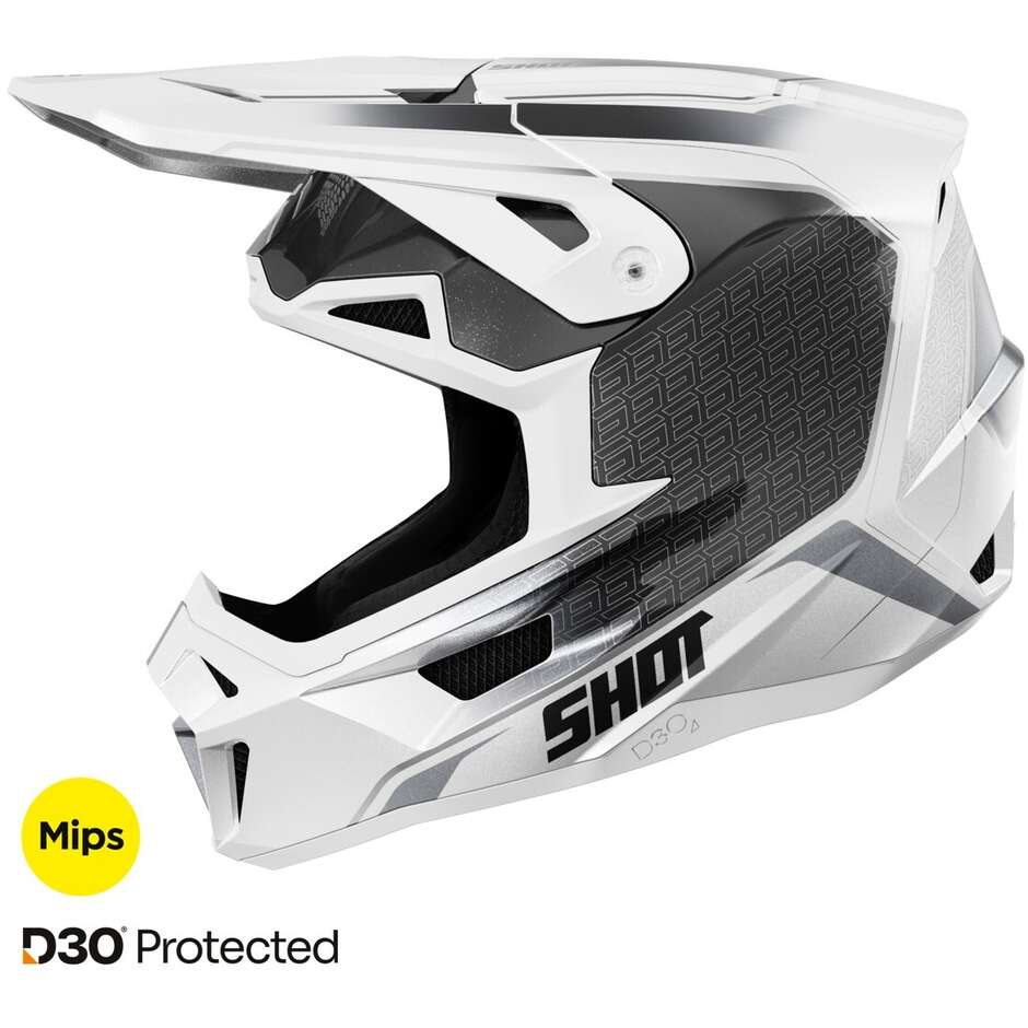 Shot LITE CHALLENGER Cross Enduro Motorcycle Helmet Black Pearl White