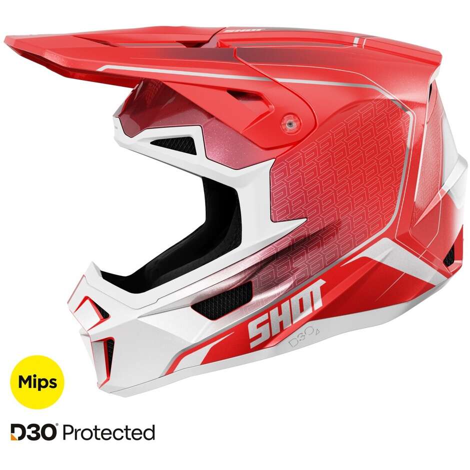 Shot LITE CHALLENGER Cross Enduro Motorcycle Helmet Pearl Red
