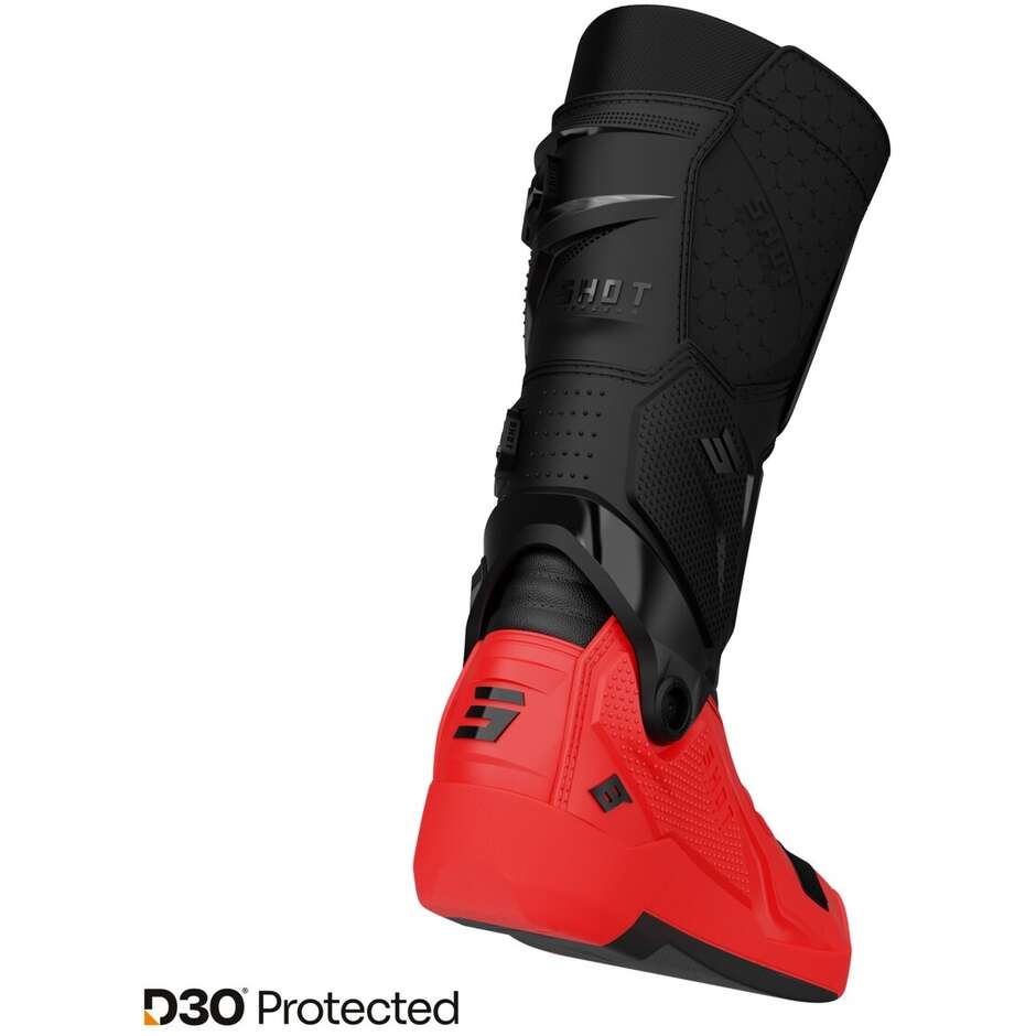 Shot RACE 8 Cross Enduro Motorradstiefel Rot Schwarz