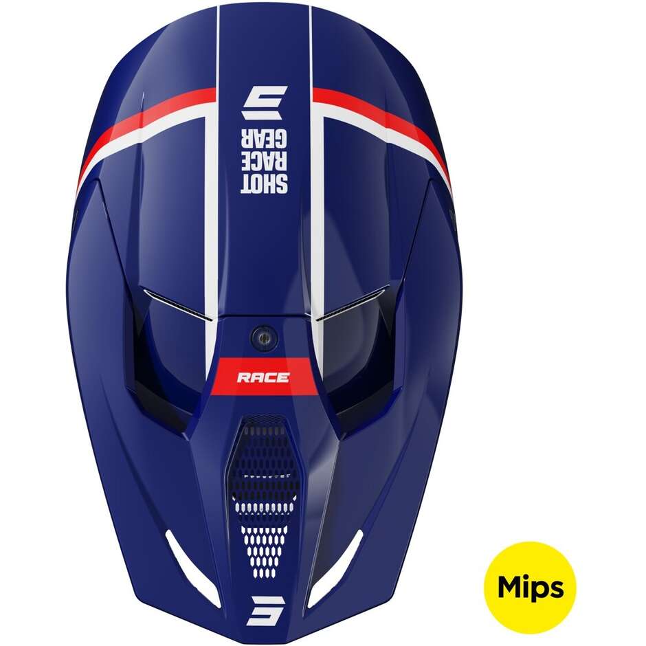 Shot RACE MYTHIC Cross Enduro Motorradhelm Matt Blau Rot