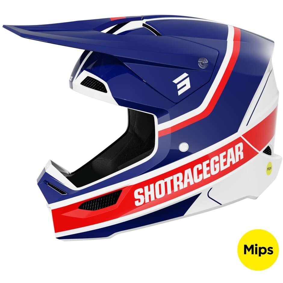 Shot RACE MYTHIC Cross Enduro Motorradhelm Matt Blau Rot