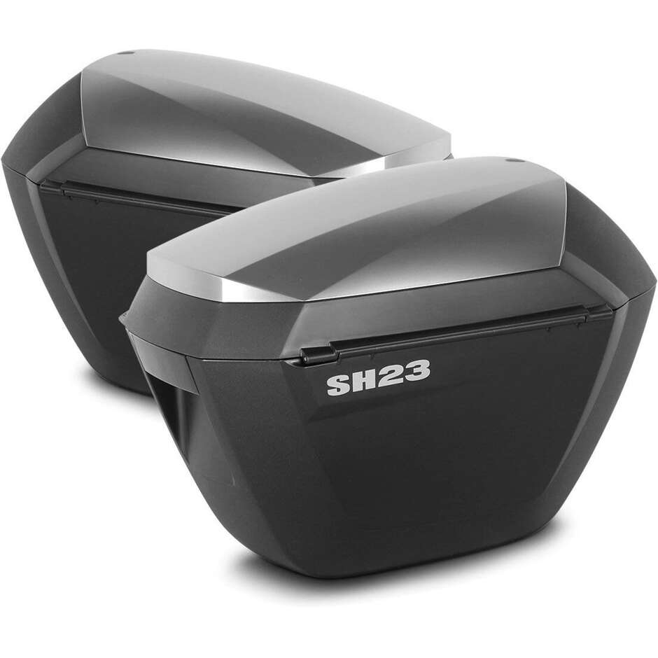 Side cases for motorcycles Shad SH23 Alluminium Look