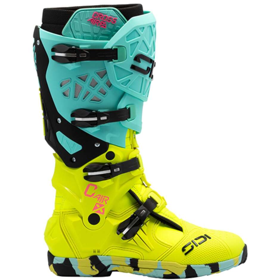 Sidi CROSSAIR X Motocross-Stiefel fluoreszierend gelb mint