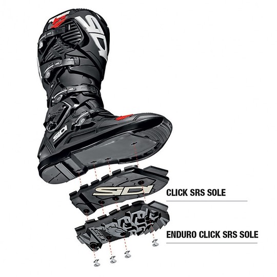 Sidi CROSSFIRE 3 SRS Cross Enduro Motorcycle Boots Black Black