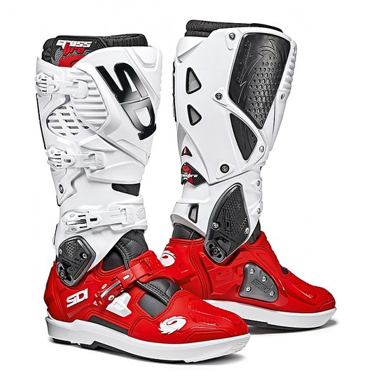 Sidi CROSSFIRE 3 SRS Cross Enduro Motorcycle Boots Black Red White