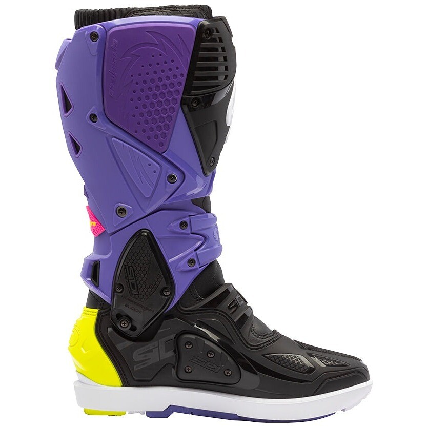 Sidi CROSSFIRE 3 SRS Motocross-Stiefel Lila Schwarz Gelb Fluo