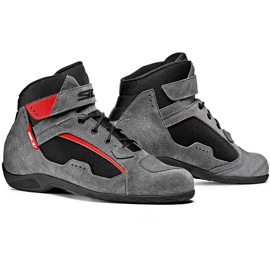 Sidi DUNA Touring Suede Leather Shoes Black Gray Red
