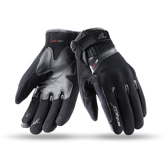 Siebzig Winter technische Motorradhandschuhe mit C17 Stoff genehmigt in schwarz grau